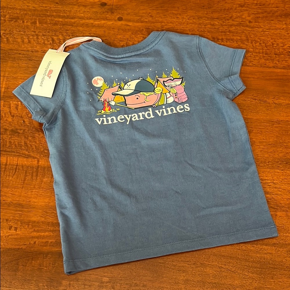 NWT Vineyard Vines GLOW IN THE DARK Blue Camping T-Shirt